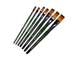 Color Factory - Artist Brush Set: 'Fierce' Art Set x7 Wood Handle Flat