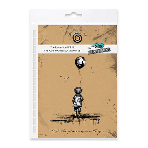Cosmic Shimmer The Places You Will Go Pre Cut Rubber Stamp Set by Andy Skinner