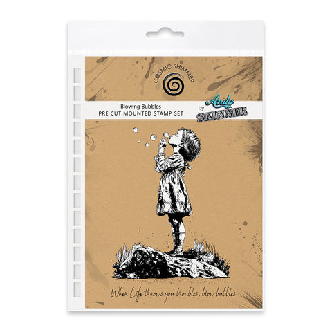 Cosmic Shimmer Blowing Bubbles Pre Cut Rubber Stamp Set by Andy Skinner