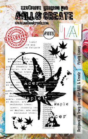 AALL & CREATE #1008- A6 STAMP SET - POINTY LEAVES