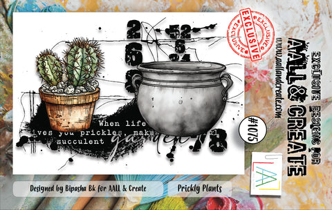 AALL & CREATE #1075 - A7 STAMP SET - PRICKLY PLANTS