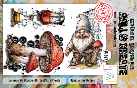 AALL & CREATE #1077 - A6 STAMP SET - TOAD IN THE GNOME