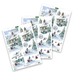 KATY SUE-Die Cut Decoupage – Snowy Cottage (Pack Of 3)