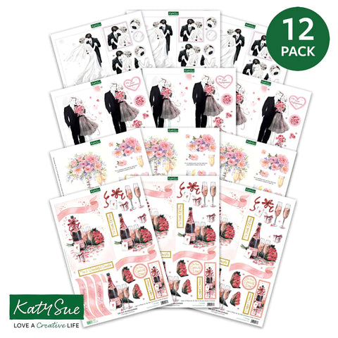 Katy Sue 3D Die Cut Decoupage - Romance and Weddings (Pack Of 12)