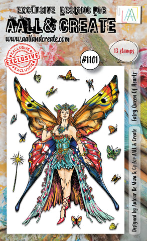 AALL & CREATE #1101 - A6 STAMP SET - FAIRY QUEEN OF HEARTS