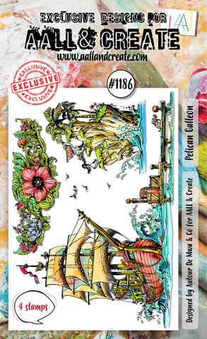 AALL & Create - A6 Stamp Set #1186 - Pelican Galleon