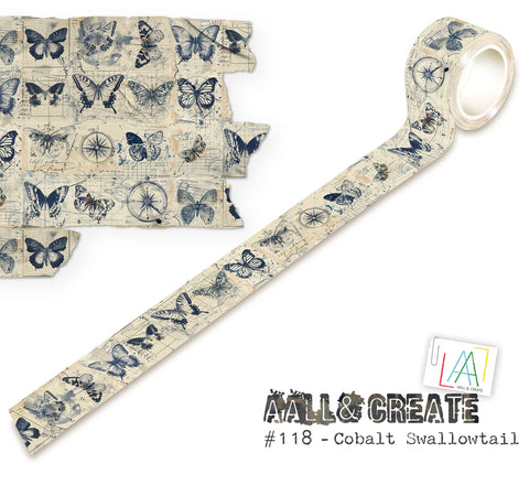 AALL & Create  - Washi Tape 25mmx10m - Cobalt Swallowtail