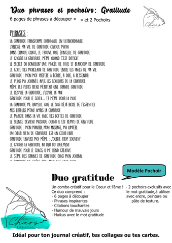 Le Chaos Créatif- phrases et pochoirs-Duo Gratitude