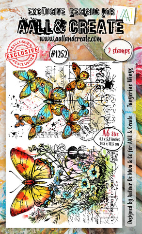 AALL & Create  - A6 Stamp Set - Tangerine Wings #1252