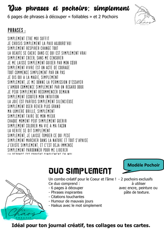 Le Chaos Créatif- phrases et pochoirs-Duo simplement