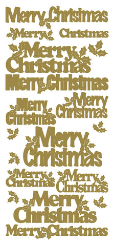 ECSTASY CRAFTS - Peel Off Stickers -Merry Christmas var. sizes gold