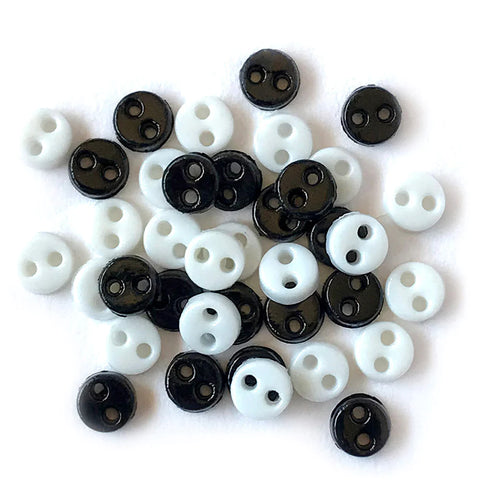 Buttons Galore Small Buttonz Black & White Micro