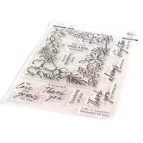 S20 PinkFresh  Floral Border stamp