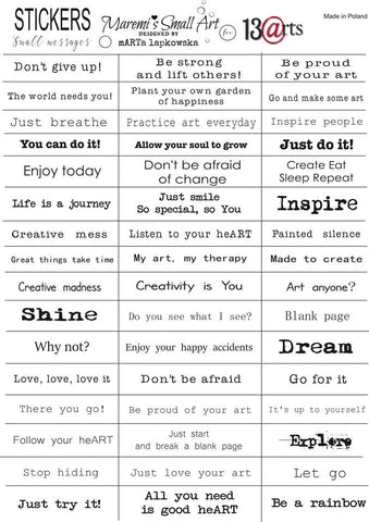 Maremi's Stickers 'SMALL MESSAGES' for mixed media, art journaling