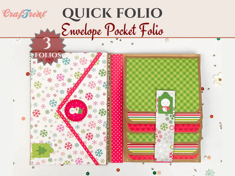 CrafTreat Scrapbook Blank  Quick Folio - Envelope Pocket Folio - Black, Kraft and White