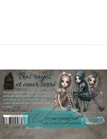 Le Chaos Créatif- album collage- Bas rayés et cœur serré