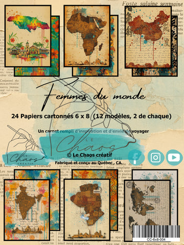 Le Chaos Créatif Femmes du monde, papier cartonné 6 x 8