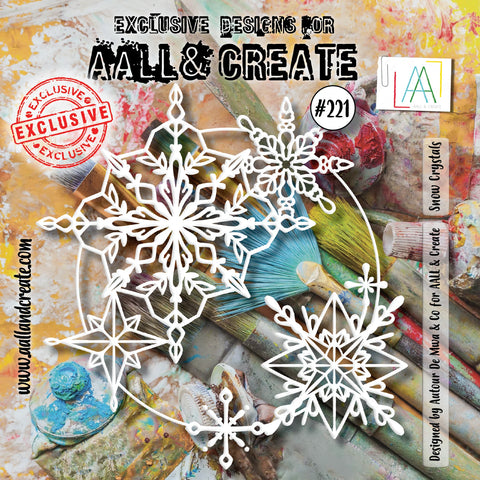 AALL & CREATE #221 - 6"X6" STENCIL - SNOW CRYSTALS