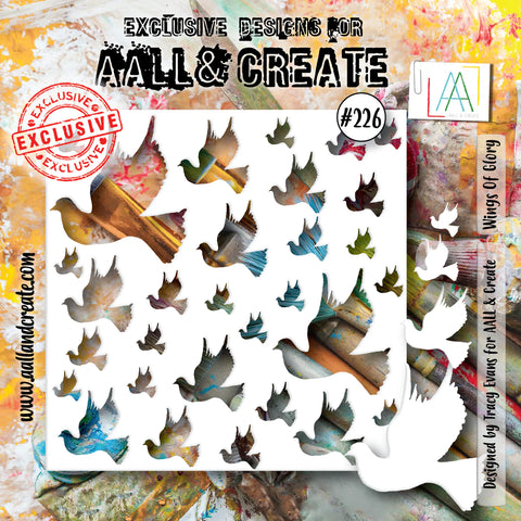 AALL and Create - 6"x6" Stencil - Wings Of Glory #226
