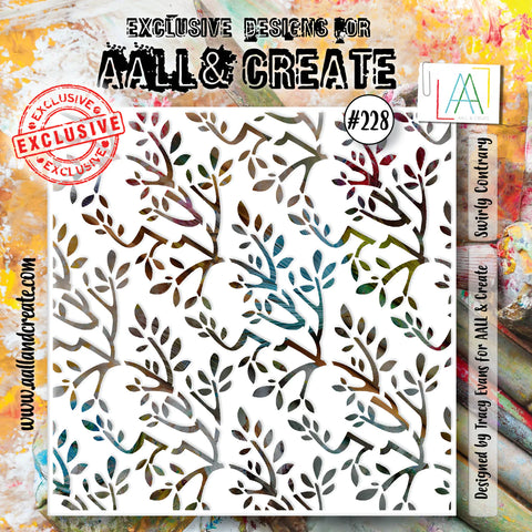 AALL and Create - 6"x6" Stencil - Swirly Contrary #228