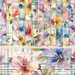 Kokorosa 24PCS 6" Flower and Grid Pattern Scrapbook & Cardstock Paper