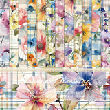Kokorosa 24PCS 6" Flower and Grid Pattern Scrapbook & Cardstock Paper