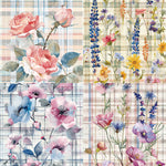 Kokorosa 24PCS 6" Flower and Grid Pattern Scrapbook & Cardstock Paper
