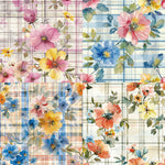 Kokorosa 24PCS 6" Flower and Grid Pattern Scrapbook & Cardstock Paper