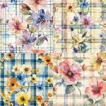 Kokorosa 24PCS 6" Flower and Grid Pattern Scrapbook & Cardstock Paper