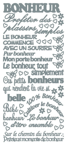 ECSTASY CRAFTS - Peel Off Stickers -Bonheur (Black)