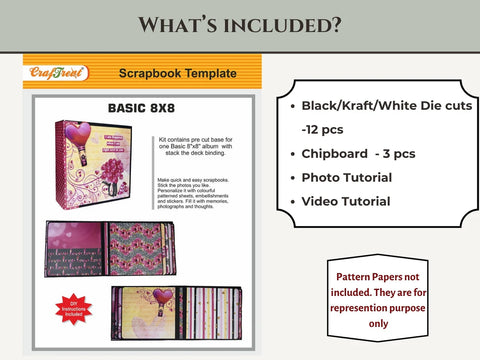 CrafTreat Scrapbook Blank  Basic 8x8 - White