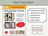 CrafTreat Scrapbook Blanks - Frame Accordion Suitcase - Black & Kraft Color