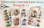 Maremi's Small Art - Vintage Chronicals Collage Pages for Art Journaling - Fungos vol 1