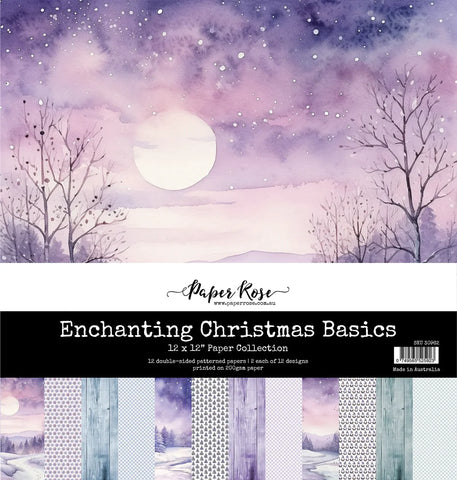 PAPER ROSE STUDIO - Enchanting Christmas Basics 12x12 Paper Collection