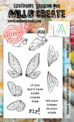 S15 Aall & Create #348 - A6 CLEAR STAMP SET - Insect wings
