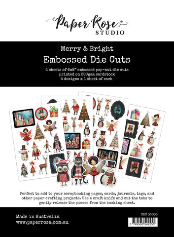 Paper Rose Merry and Bright Embossed Die Cuts