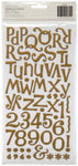 American Crafts Chipboard Alphabet Stickers - Jewlery Box Gol Thickers