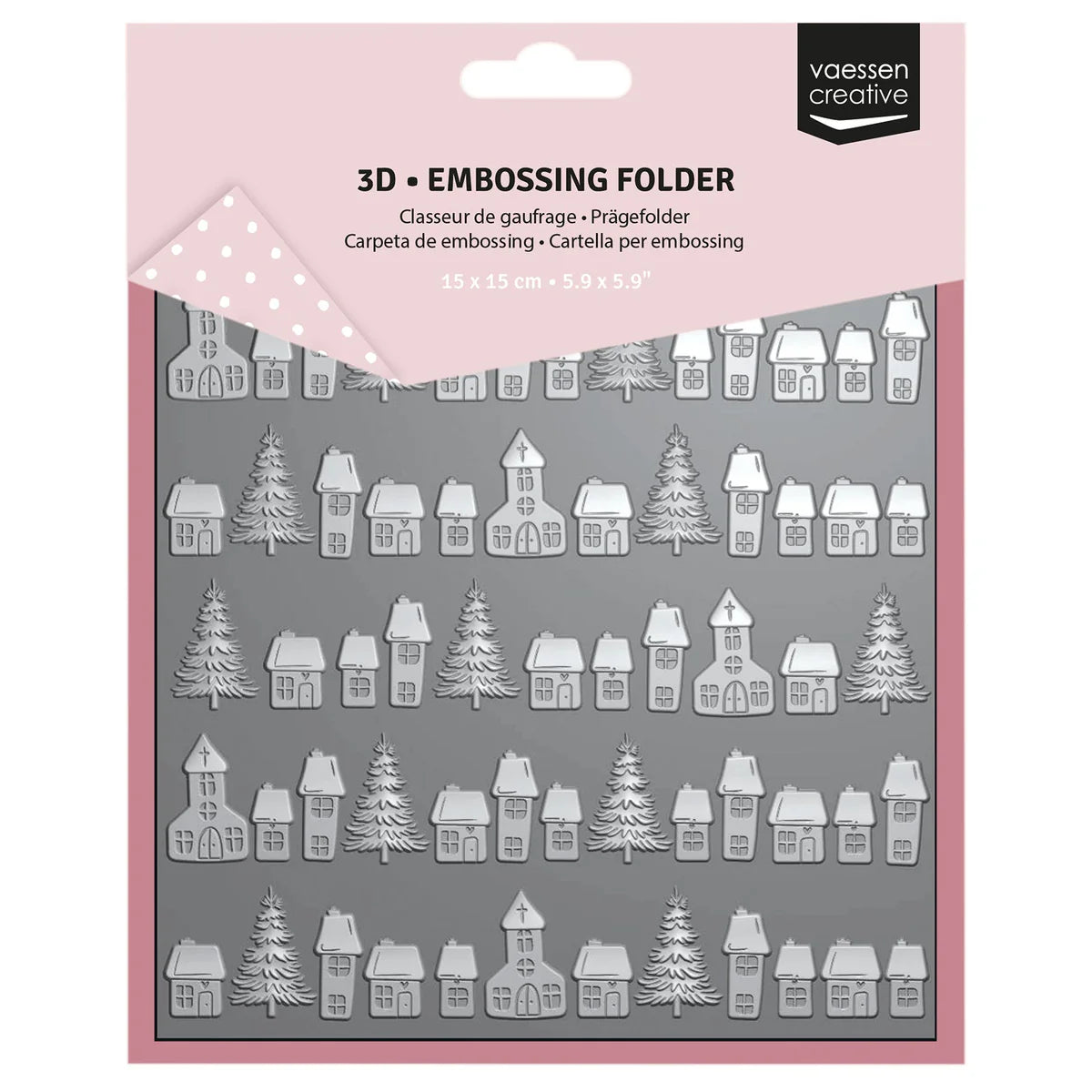 Vaessen Creative • 3D Embossing Folder Christmas Village 15x15cm ...