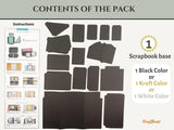 CrafTreat Scrapbook Blank Precut Album Base - Gate Fold Folio - White
