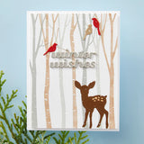 Spellbinders BIRCH TREES REGISTRATION PRESS PLATES & DIE SET FROM THE DANCIN' CHRISTMAS FRIENDS COLLECTION