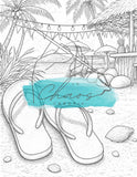 Le Chaos Créatif Coloriage Soleil et plage