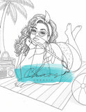 Le Chaos Créatif Coloriage Soleil et plage