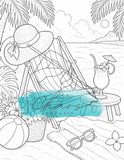 Le Chaos Créatif Coloriage Soleil et plage