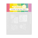 Waffle Flower Postage Collage Rose Stencil