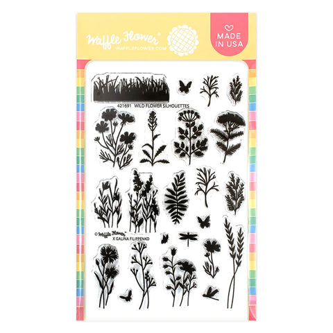 Waffle Flower Wild Flower Silhouettes Stamp Set