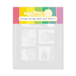 Waffle Flower Postage Collage Beach Days Stencil