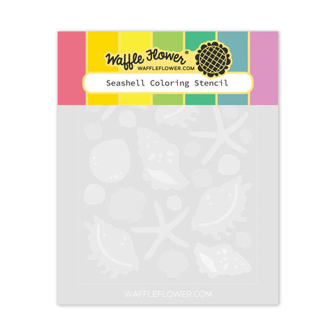 Waffle Flower Seashell Coloring Stencil