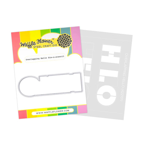 Waffle Flower Overlapping Hello Die-n-stencil