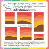 WAFFLE FLOWER X GALINA FILIPPENKO Postage Collage Wavy Lines Stencil