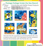 Waffle Flower Postage Collage Under the Sea Stencil